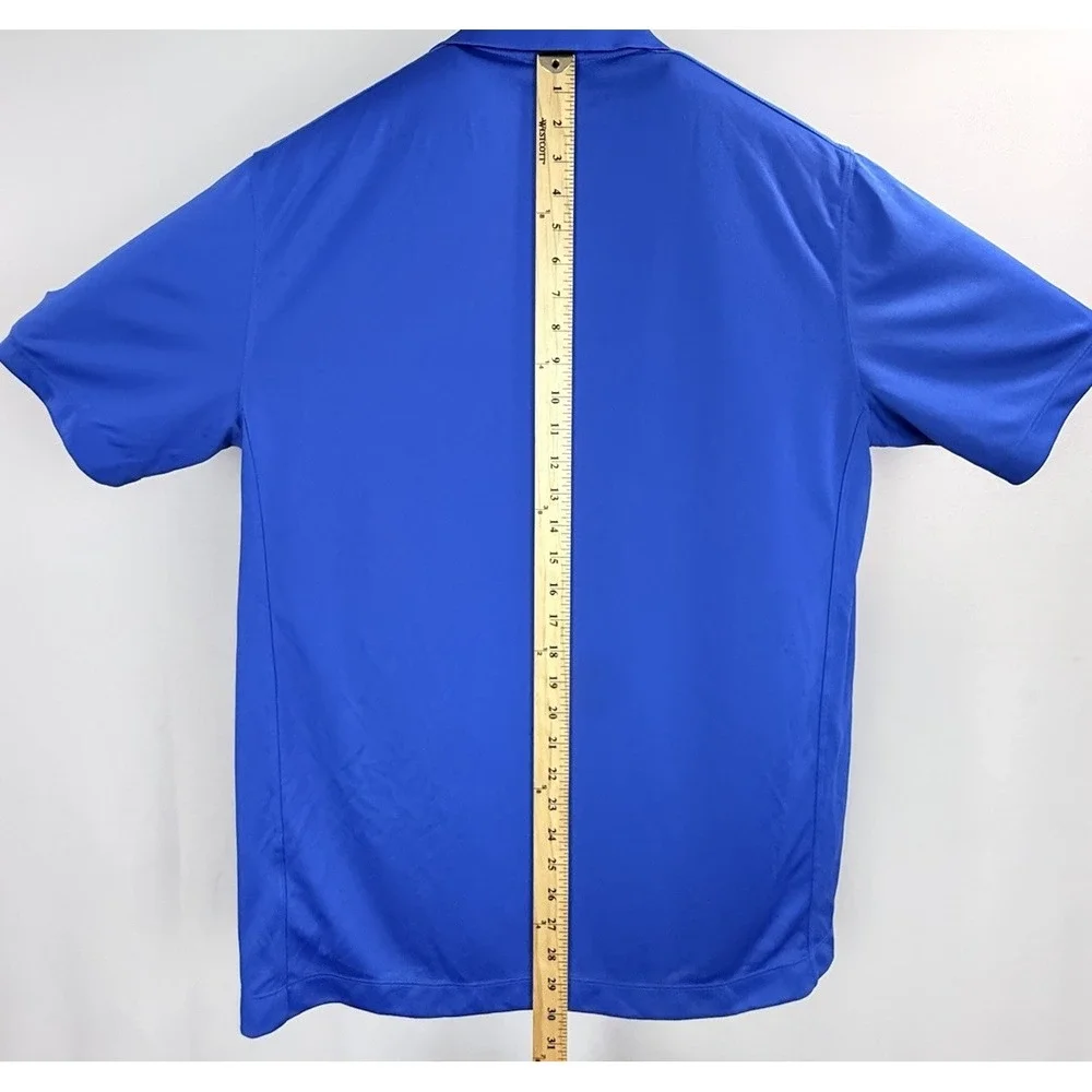 Nike Golf Polo Shirt Mens Large Blue Dri-Fit SS Performance Stretch Short Sleeve